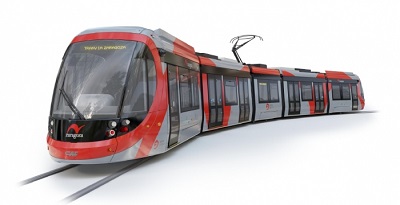 Comienzan las pruebas en cocheras de uno de los dos nuevos tranv�as de CAF para Zaragoza